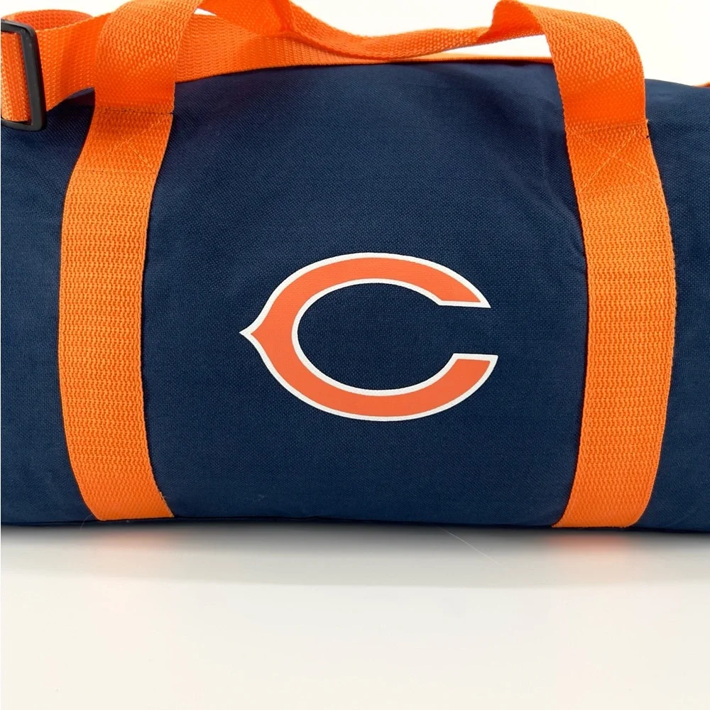 Vtg Chicago Bears Miller Lite Promo Duffel Bag Navy Orange Football Gym NFL Y2K